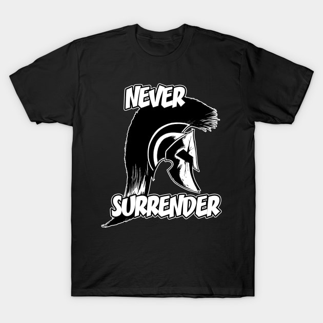 Spartan Law - Never Surrender T-Shirt by medievalwares